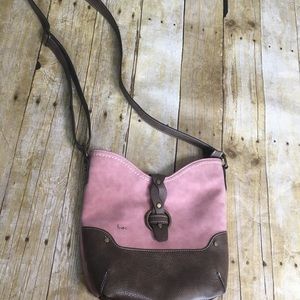 B.O.C. Faux suede and leather crossbody bag